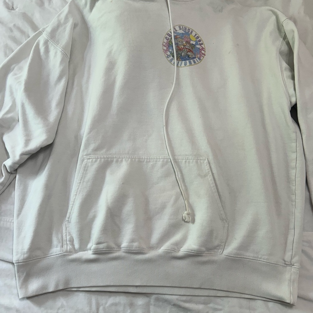 Brandy Melville oversized White Hoodie with Graphic Logo